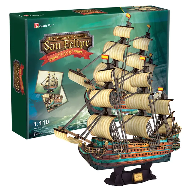 cubicfun-ships-vessels-t4017h-san-felipe-puzzle-3d-248-pi-ces image 1