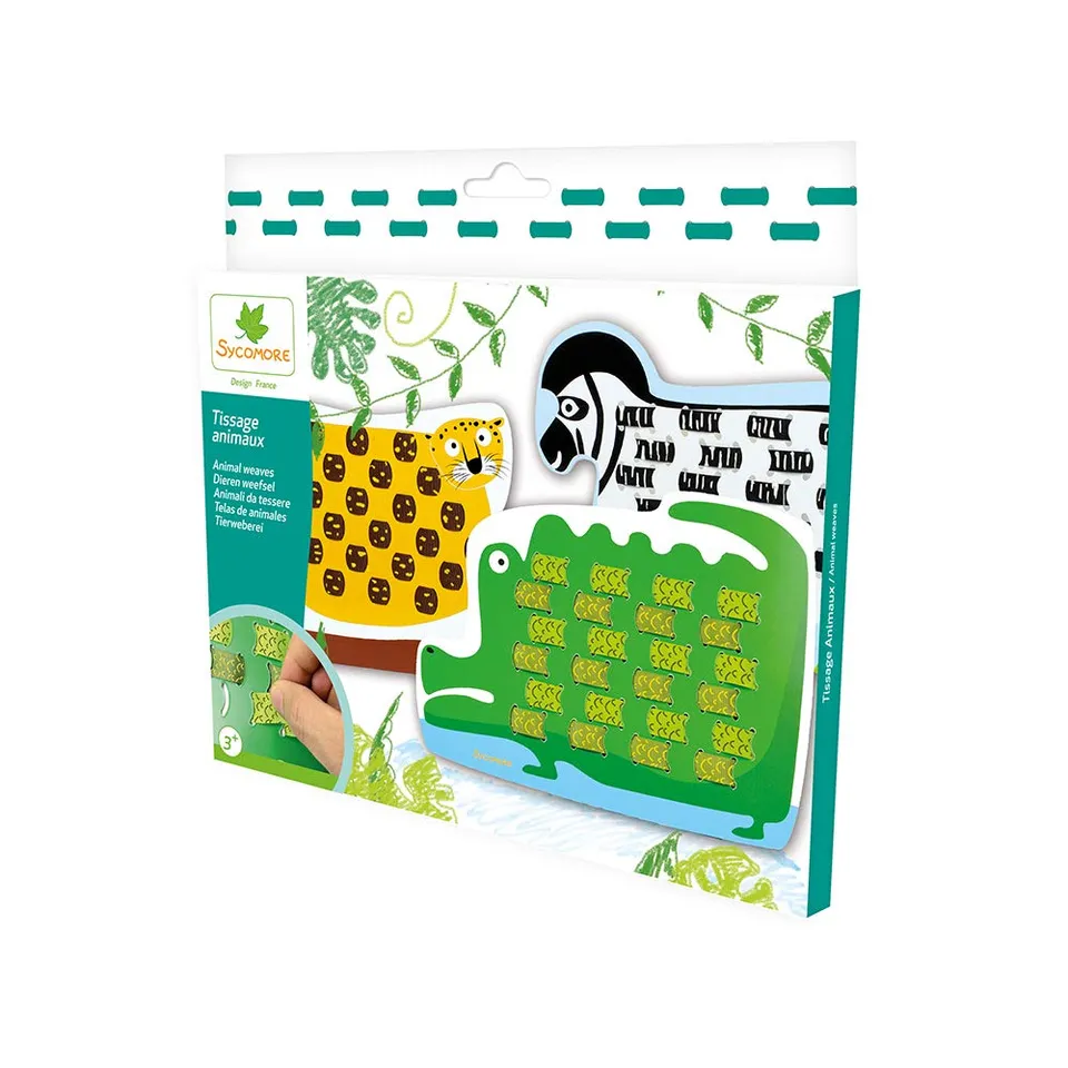 au-sycomore-lovely-box-cre4092-kit-tissage-animaux-jungle image 1