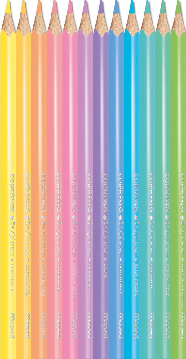 maped-color-peps-crayons-cire-x12-couleurs-vives-3 image 2