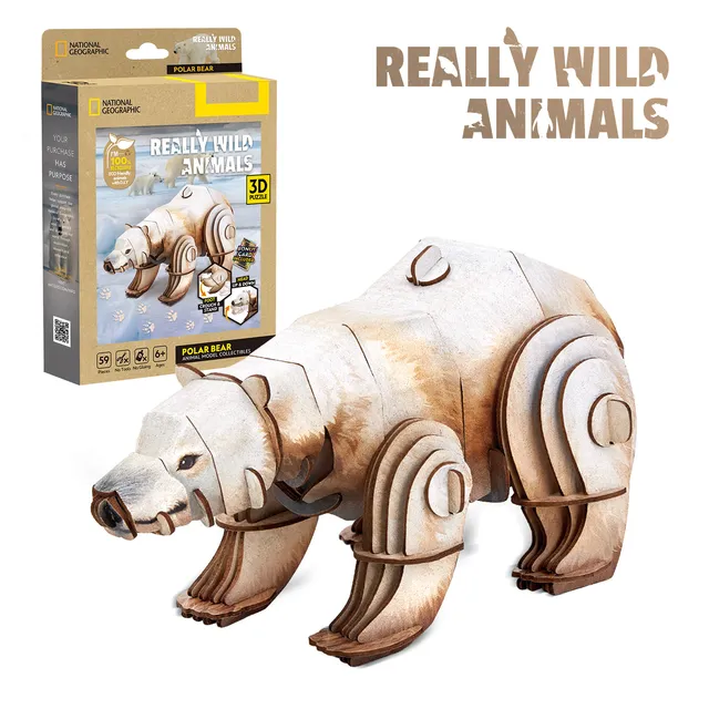 cubicfun-really-wild-animals-ds1183h-ours-puzzle-3d-polaire image 1