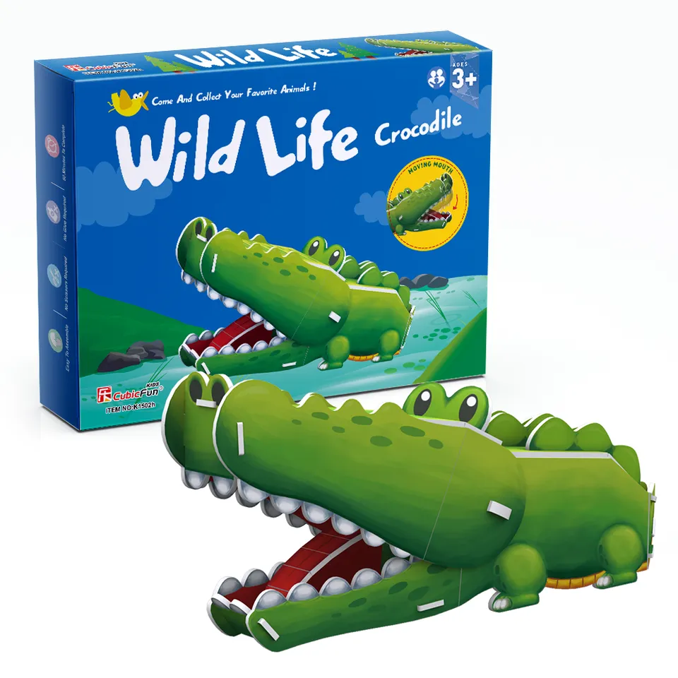 cubicfun-wild-life-k1502h-crocodile-puzzle-3d-sans-colle image 1