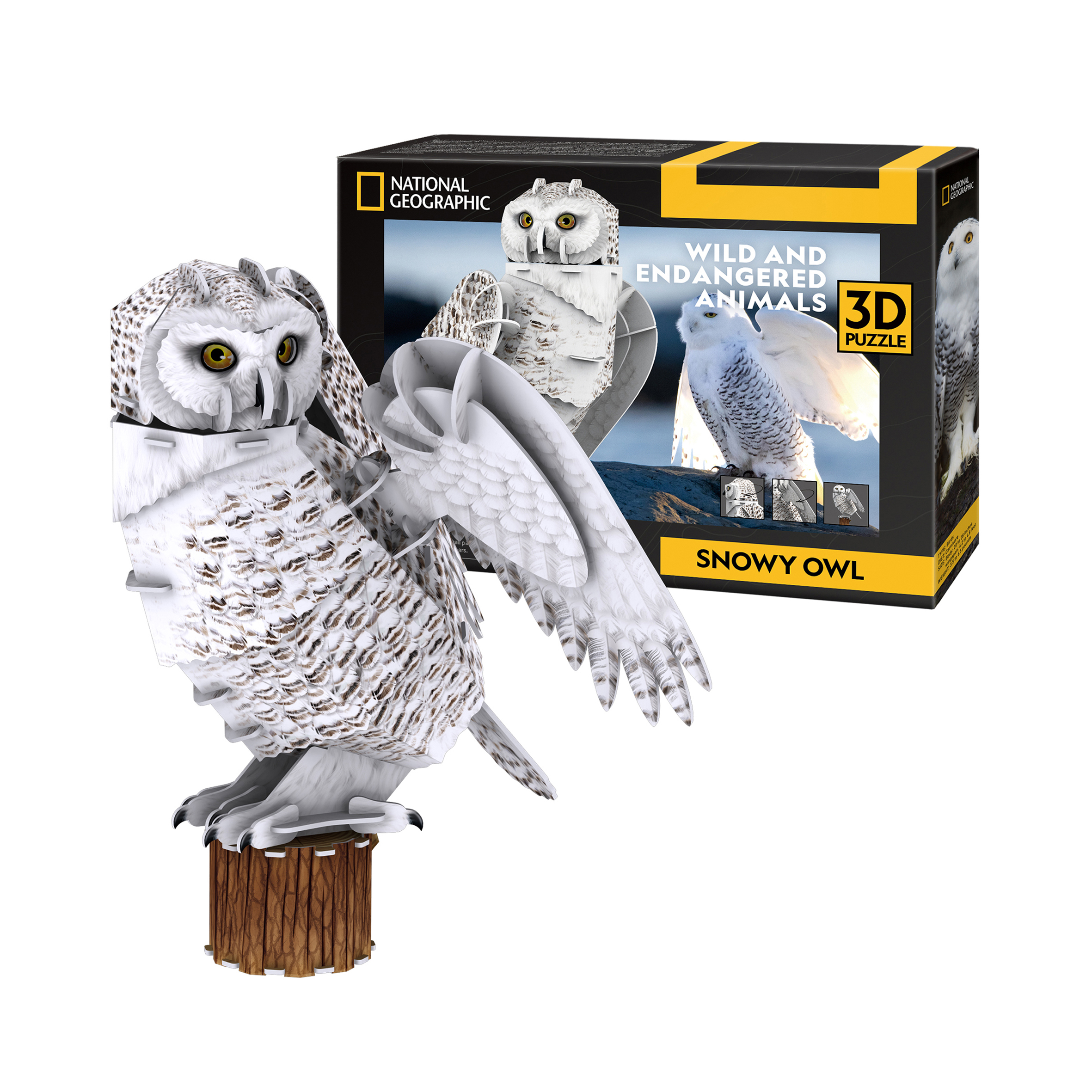 cubicfun-wild-animals-ds1079h-snowy-owl-puzzle-3d-chouette image 1