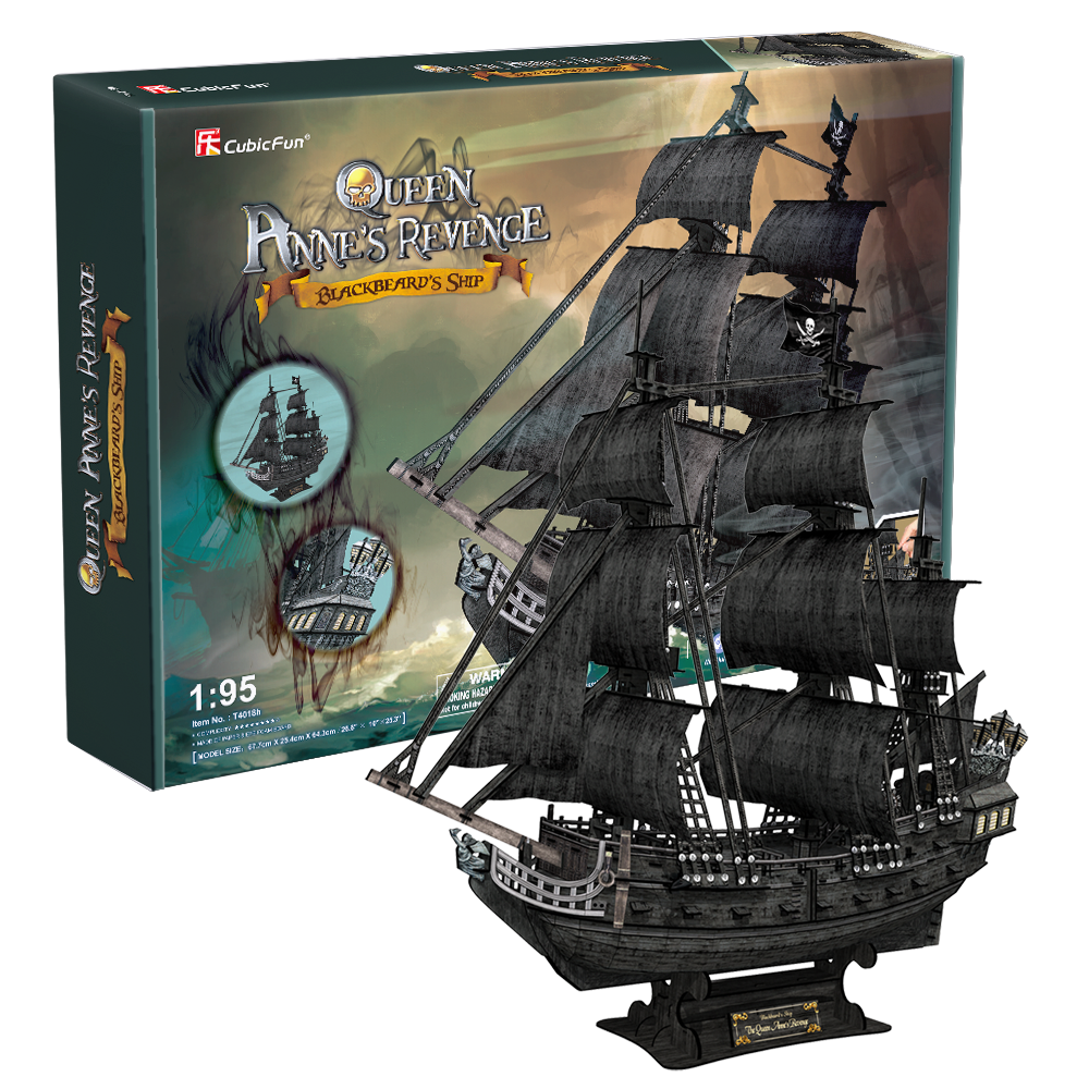 cubicfun-pirates-world-t4018h-queen-anne-s-revenge-puzzle-3d-bateau image 1