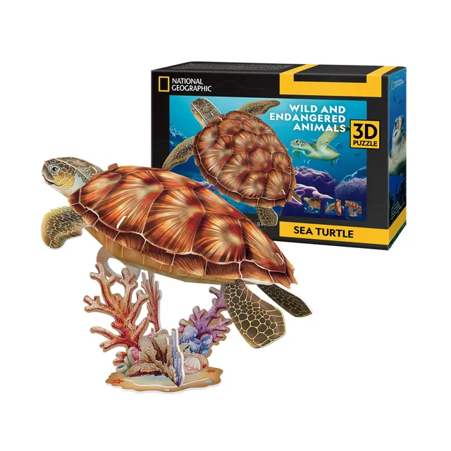 cubicfun-wild-and-endangered-animals-ds1080h-sea-turtle-puzzle-3d image 1