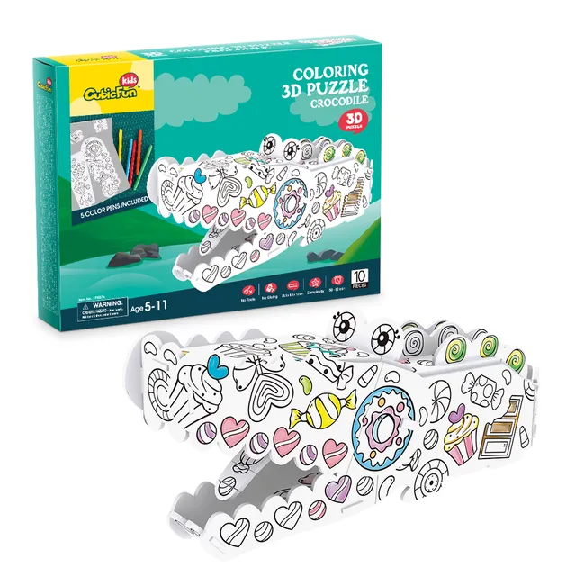 cubicfun-coloring-p697h-crocodile-puzzle-3d-colorier image 1
