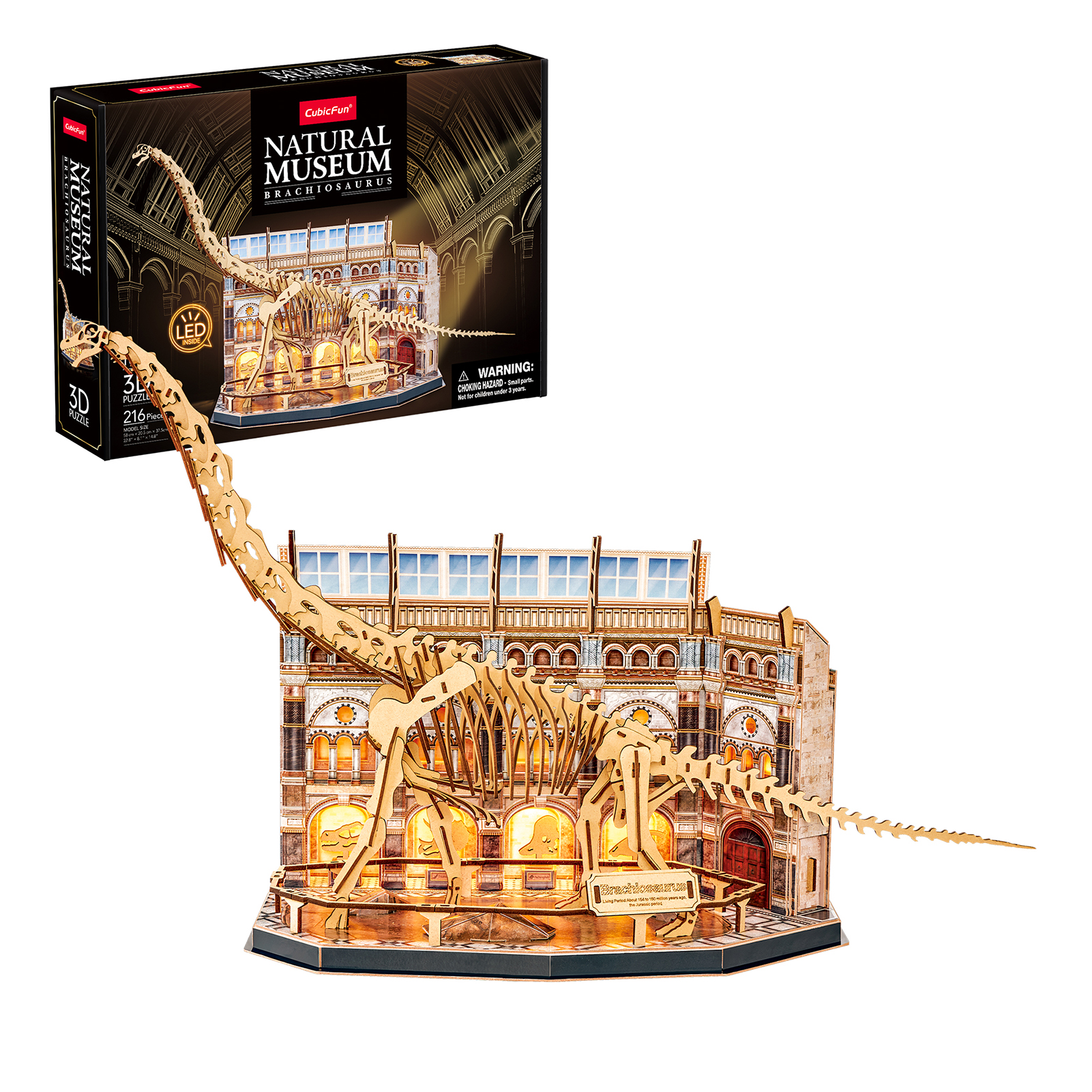 cubicfun-museum-collection-l544h-brachiosaurus-puzzle-3d-dinosaure image 1