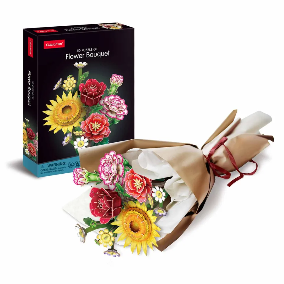 cubicfun-botanical-collection-p867h-puzzle-3d-bouquet-fleurs image 1